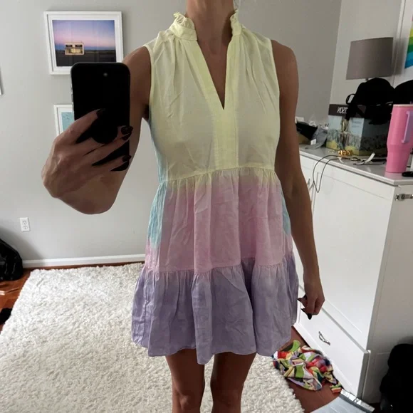 Amanda Uprichard Pastel Multicolor Sleeveless Dress - Picture 1 of 5